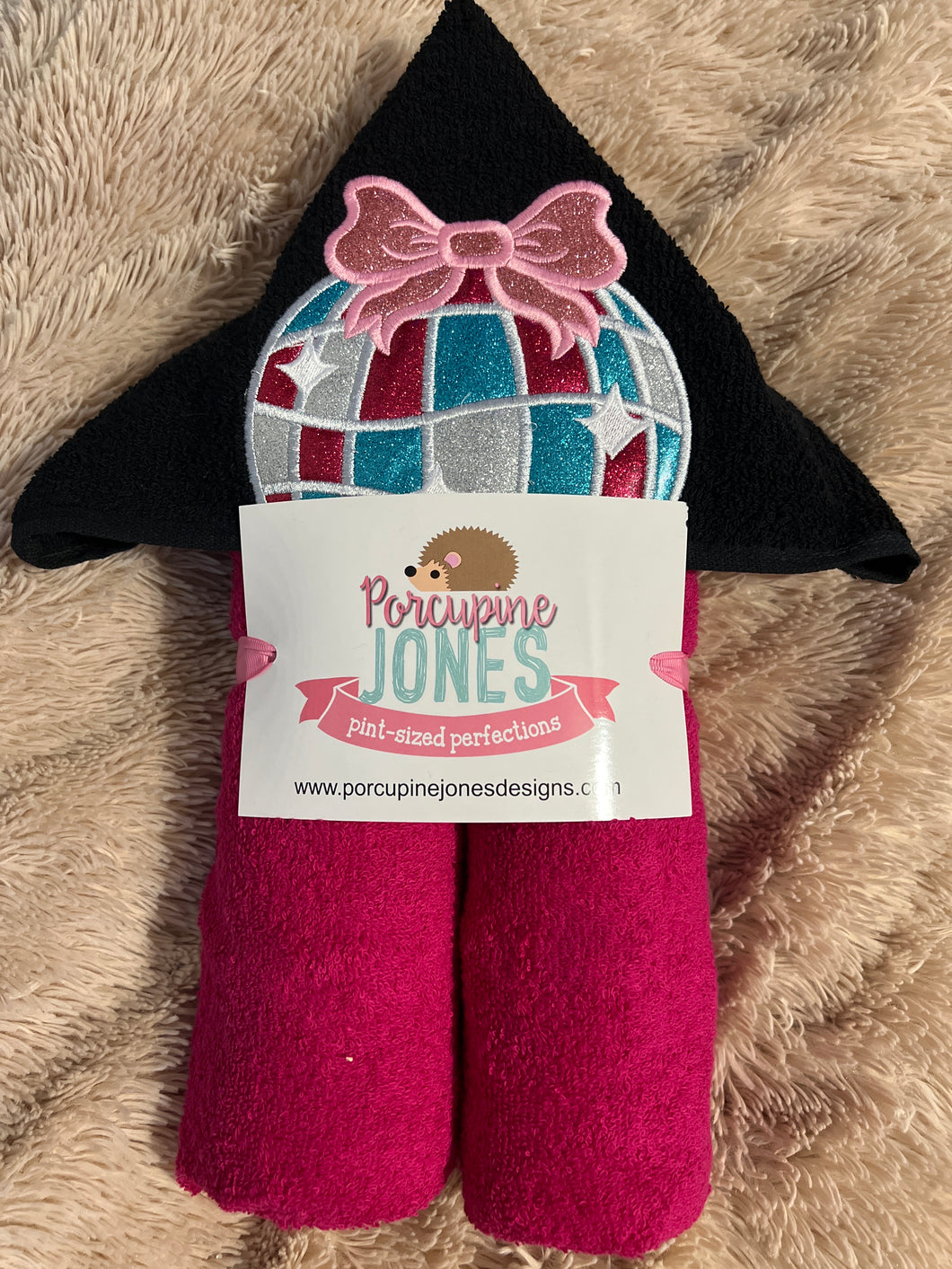 Disco Ball Girl Hooded Towel