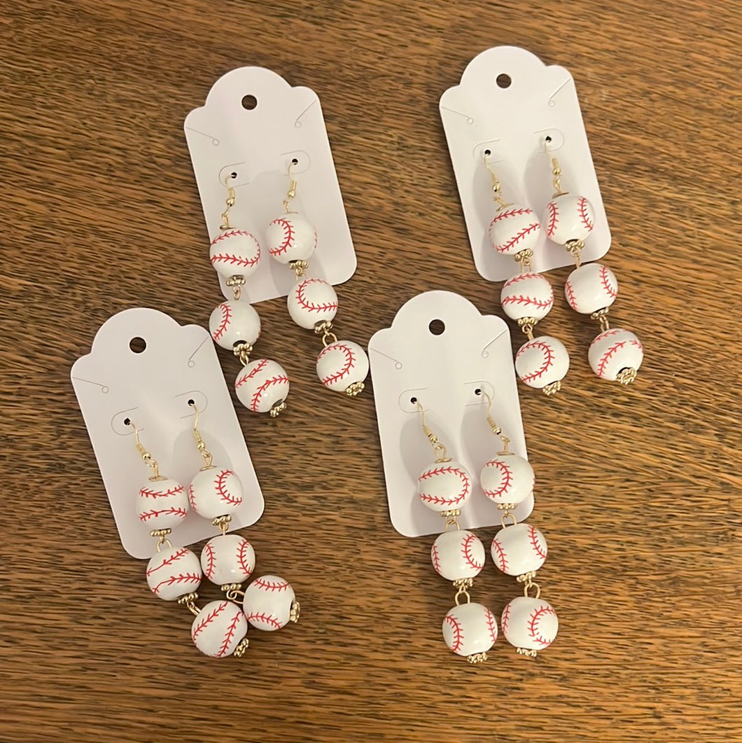 Baseball Dangle Earrings