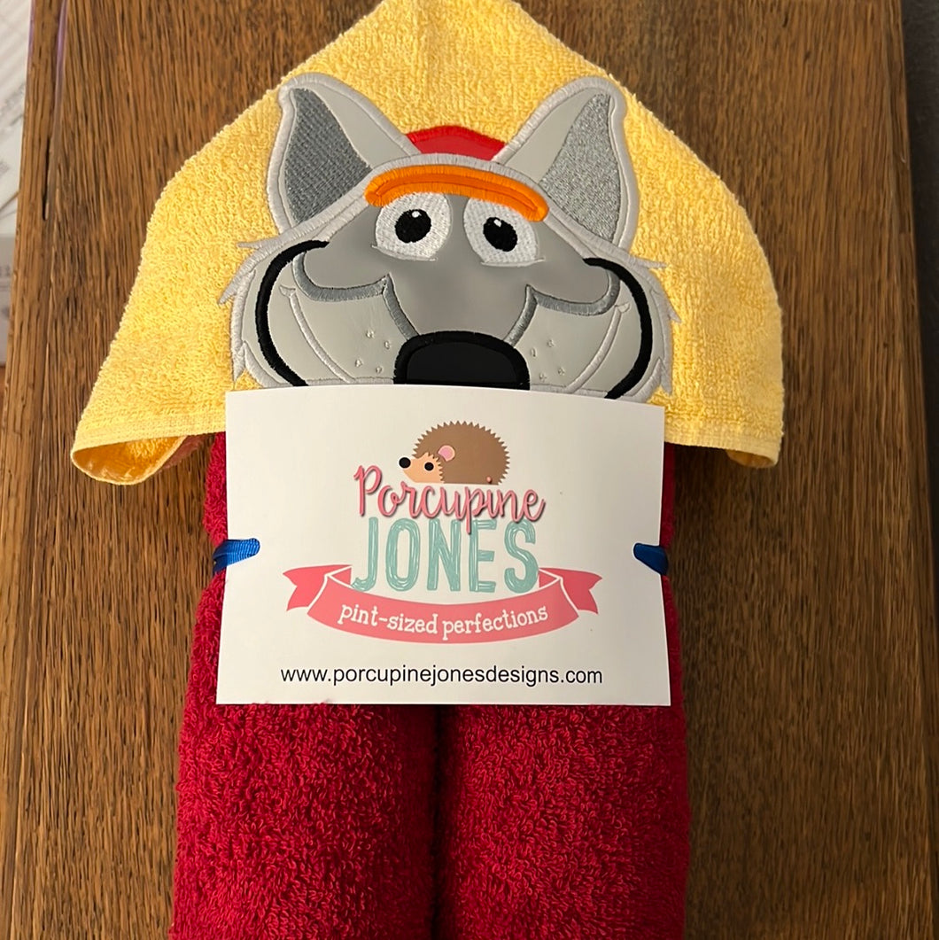 KC Wolf Hooded Towel