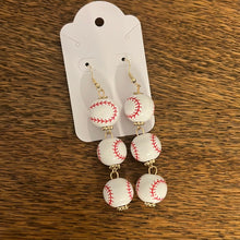 Load image into Gallery viewer, Baseball Dangle Earrings
