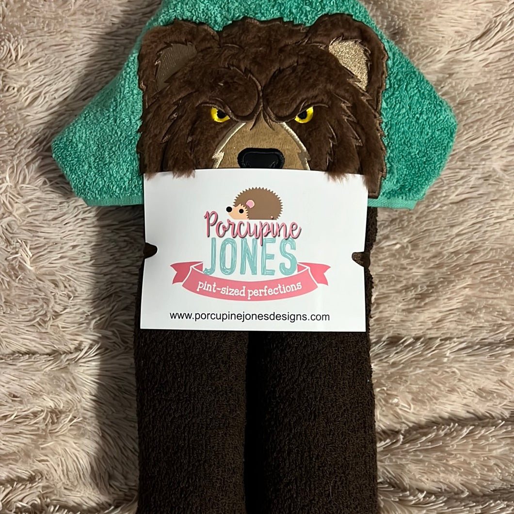 Grizzly Bear Hooded Towel