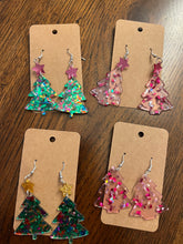 Load image into Gallery viewer, Christmas Tree Acrylic Earrings
