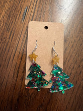 Load image into Gallery viewer, Christmas Tree Acrylic Earrings
