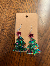 Load image into Gallery viewer, Christmas Tree Acrylic Earrings
