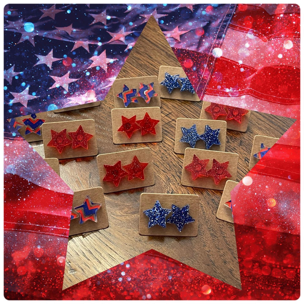 Patriotic Star Studs