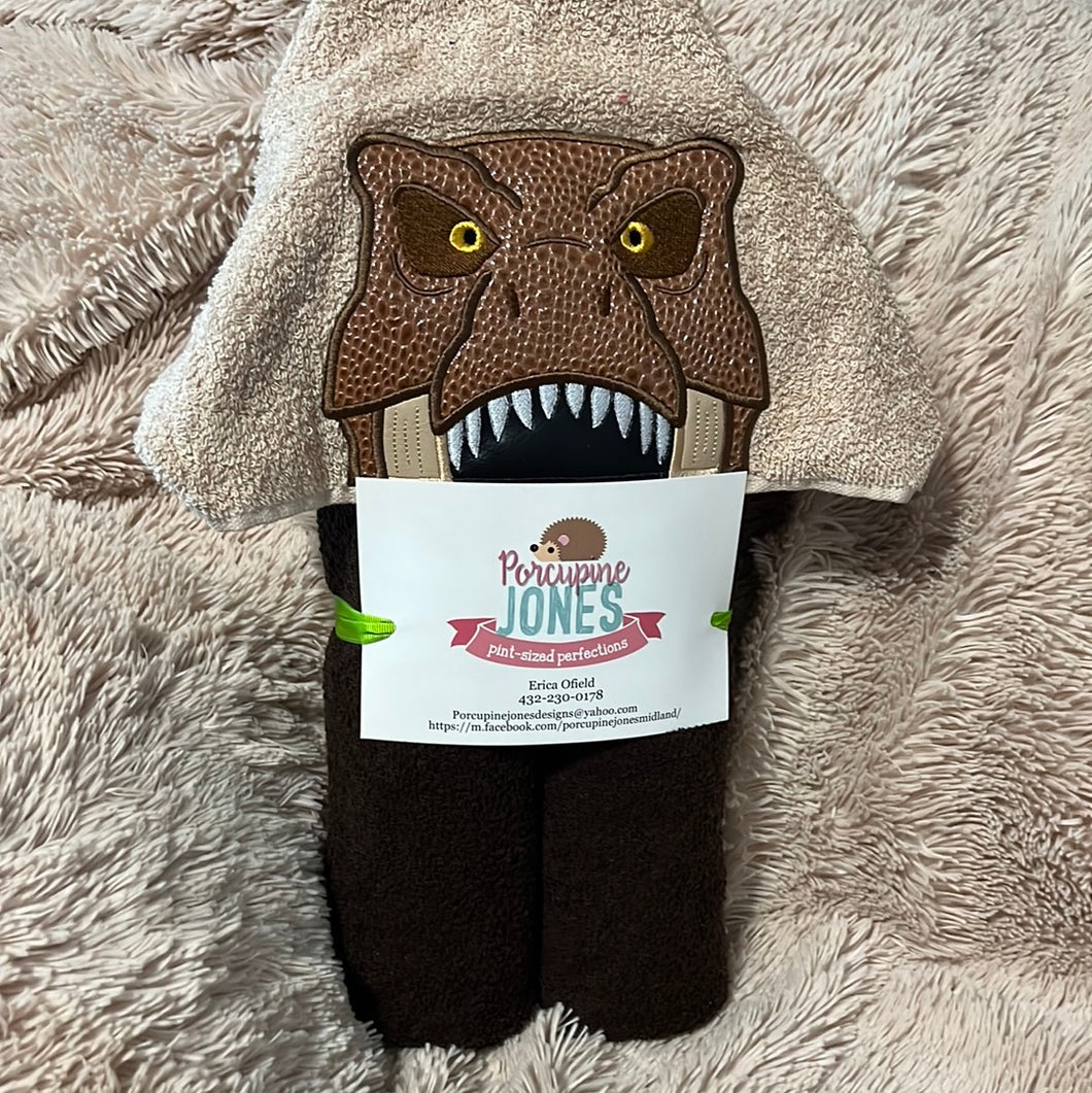 T-Rex Hooded Towel