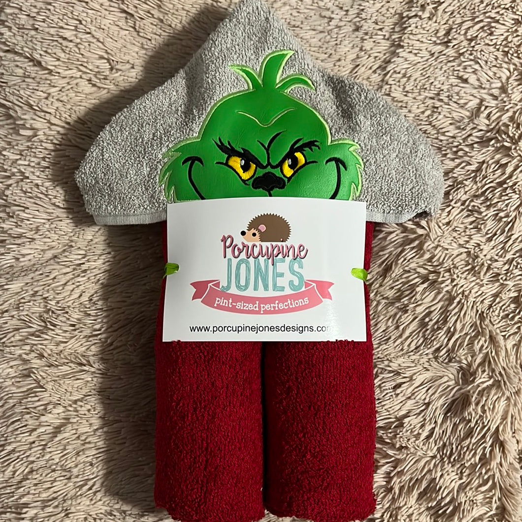 Grinch Hooded Towel